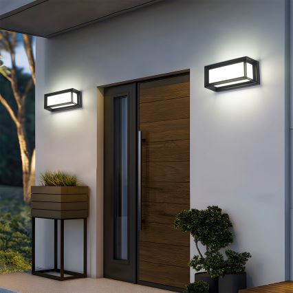 Brilagi - LED Āra sienas gaismeklis ar sensoru PARKER LED/12W/230V melns IP44