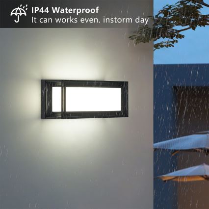 Brilagi - LED Āra sienas gaismeklis ar sensoru PARKER LED/12W/230V melns IP44