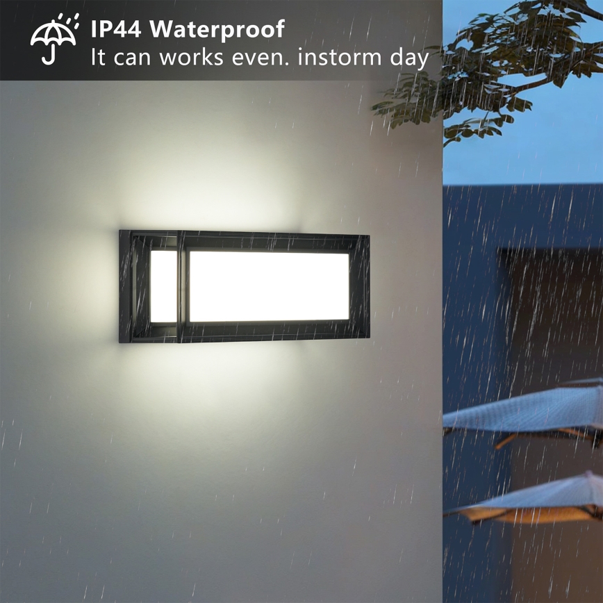 Brilagi - LED Āra sienas gaismeklis ar sensoru PARKER LED/12W/230V melns IP44