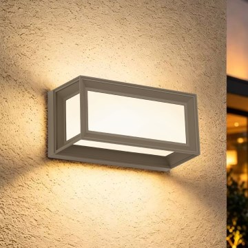 Brilagi - LED āra sienas gaismeklis ar sensoru PARKER LED/12W/230V pelēks IP44