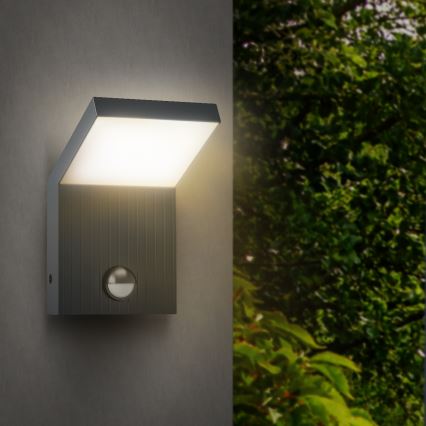 Brilagi - LED āra sienas gaismeklis ar sensoru RIANO LED/8W/230V antracīts IP65