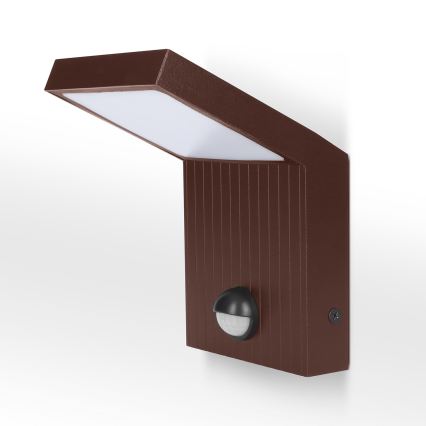 BRILAGI - LED āra sienas gaismeklis ar sensoru RIANO LED/8W/230V brūns IP65