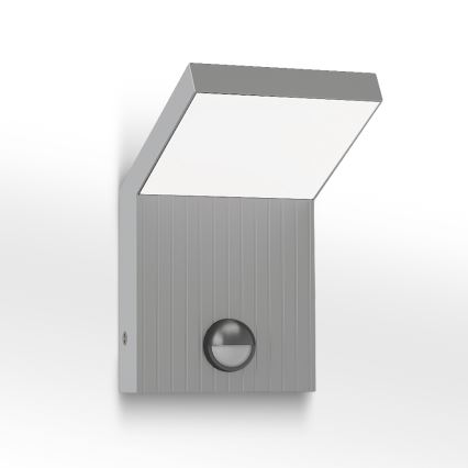 Brilagi - LED āra sienas gaismeklis ar sensoru RIANO LED/8W/230V sudraba IP65