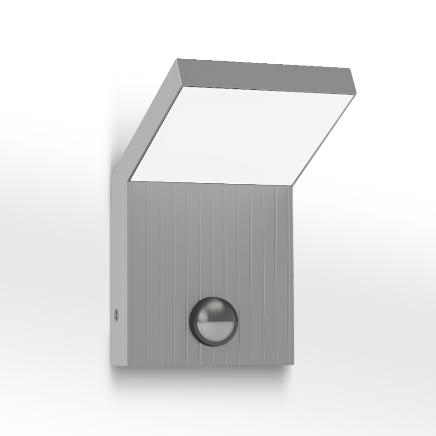 Brilagi - LED āra sienas gaismeklis ar sensoru RIANO LED/8W/230V sudraba IP65