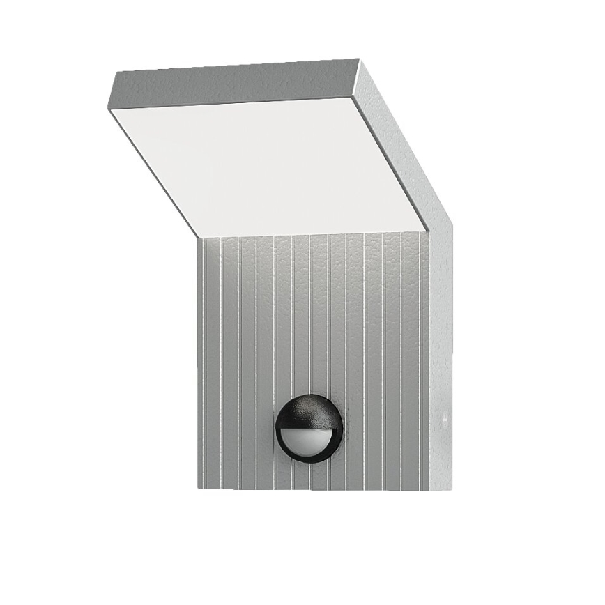Brilagi - LED āra sienas gaismeklis ar sensoru RIANO LED/8W/230V sudraba IP65