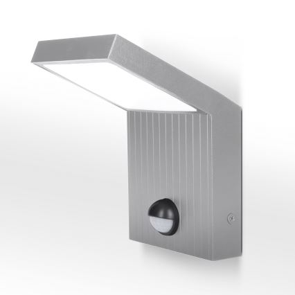 Brilagi - LED āra sienas gaismeklis ar sensoru RIANO LED/8W/230V sudraba IP65