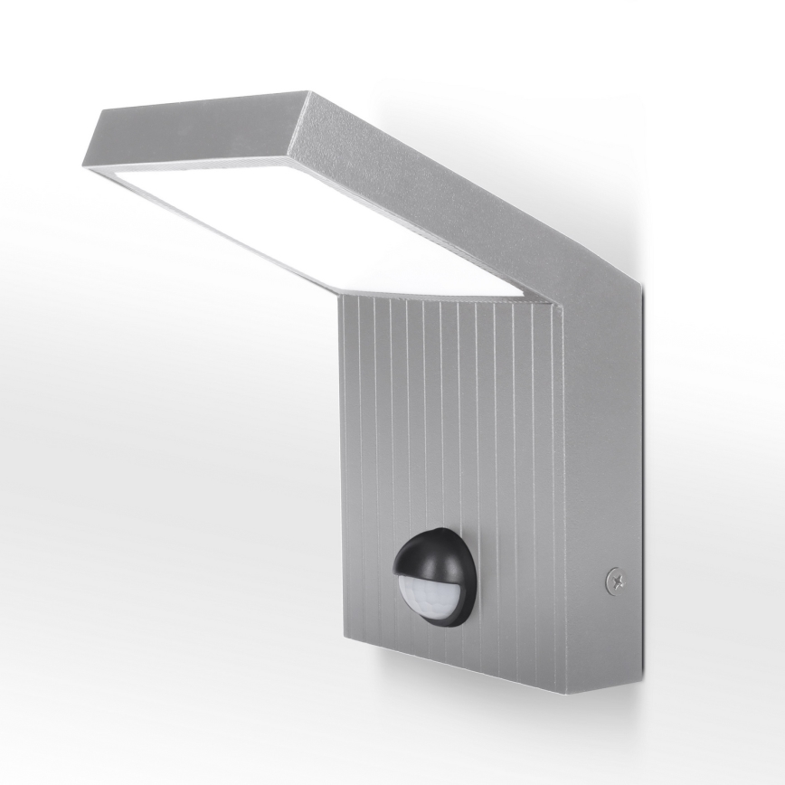 Brilagi - LED āra sienas gaismeklis ar sensoru RIANO LED/8W/230V sudraba IP65