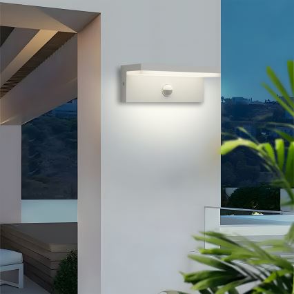Brilagi - LED āra sienas lampa ar sensoru TESSI LED/10W/230V balta IP54