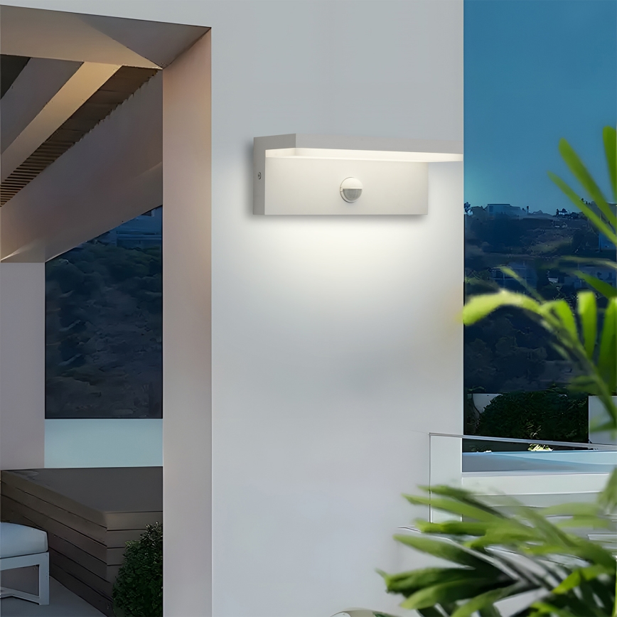 Brilagi - LED āra sienas lampa ar sensoru TESSI LED/10W/230V balta IP54