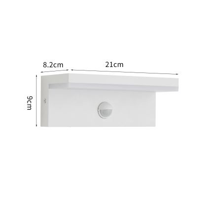 Brilagi - LED āra sienas lampa ar sensoru TESSI LED/10W/230V balta IP54