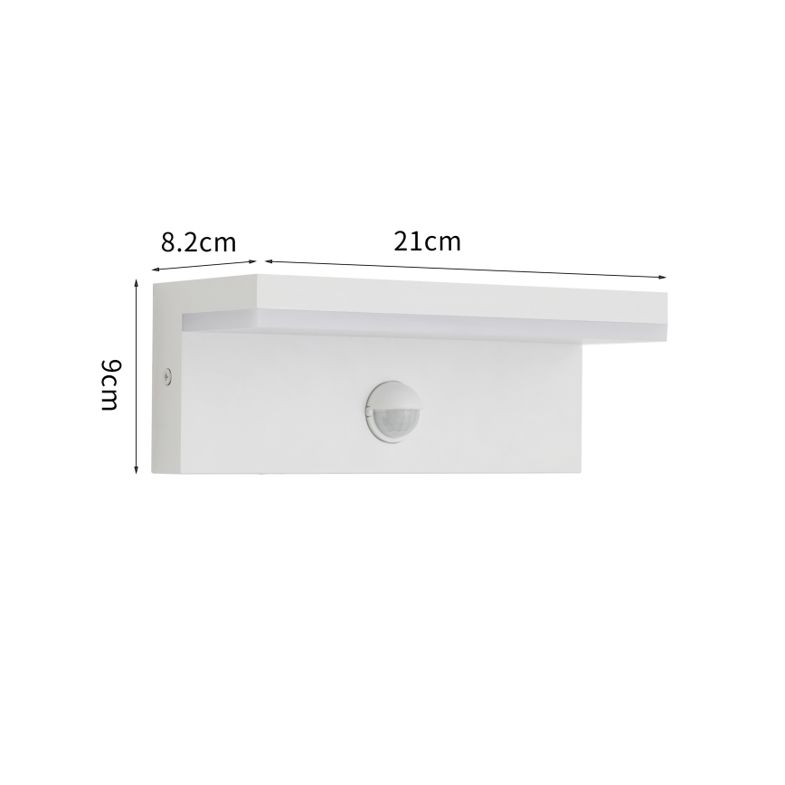 Brilagi - LED āra sienas lampa ar sensoru TESSI LED/10W/230V balta IP54