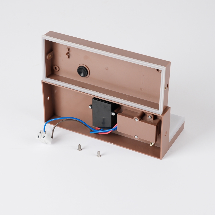 Brilagi - LED āra sienas gaismeklis ar sensoru TESSI LED/10W/230V brūns IP54