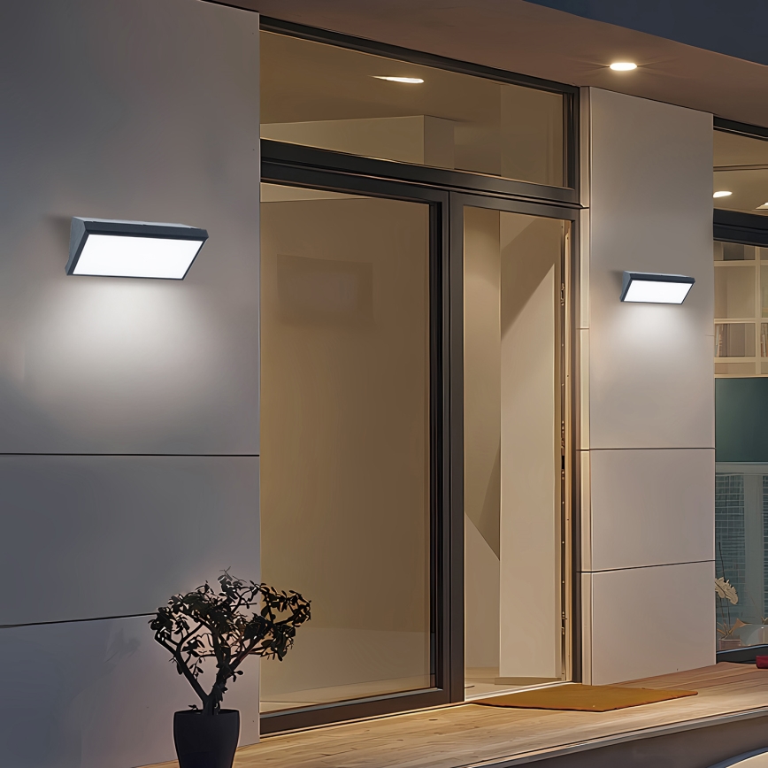 Brilagi - LED āra sienas gaismeklis ar sensoru TRIANGLE LED/20W/230V antracīta IP65