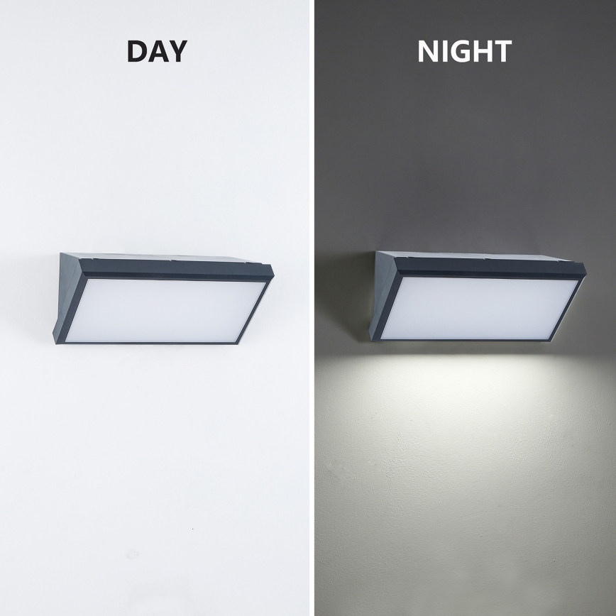 Brilagi - LED āra sienas gaismeklis ar sensoru TRIANGLE LED/20W/230V antracīta IP65