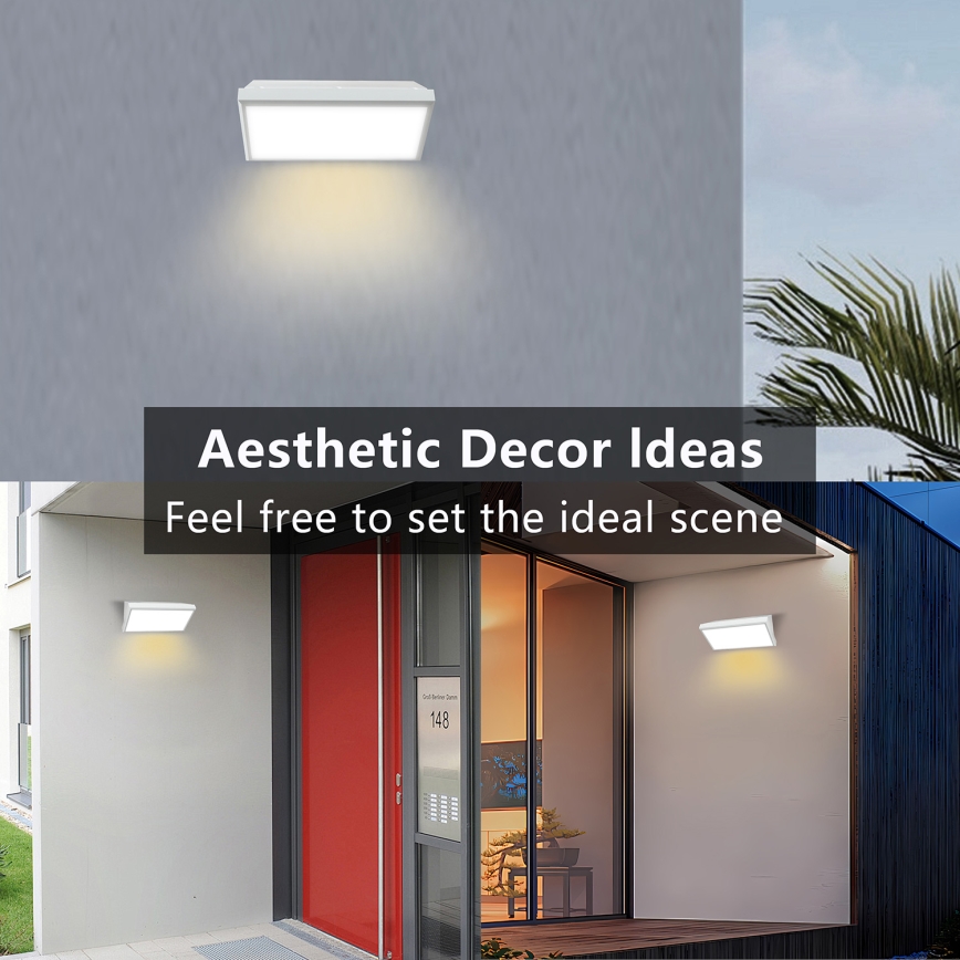 Brilagi - LED āra sienas gaismeklis ar sensoru TRIANGLE LED/20W/230V balta IP65