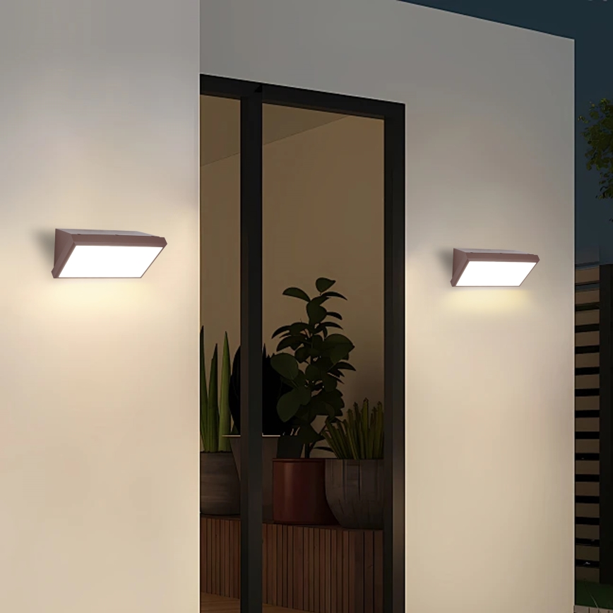 Brilagi - LED āra sienas gaismeklis ar sensoru TRIANGLE LED/20W/230V brūns IP65