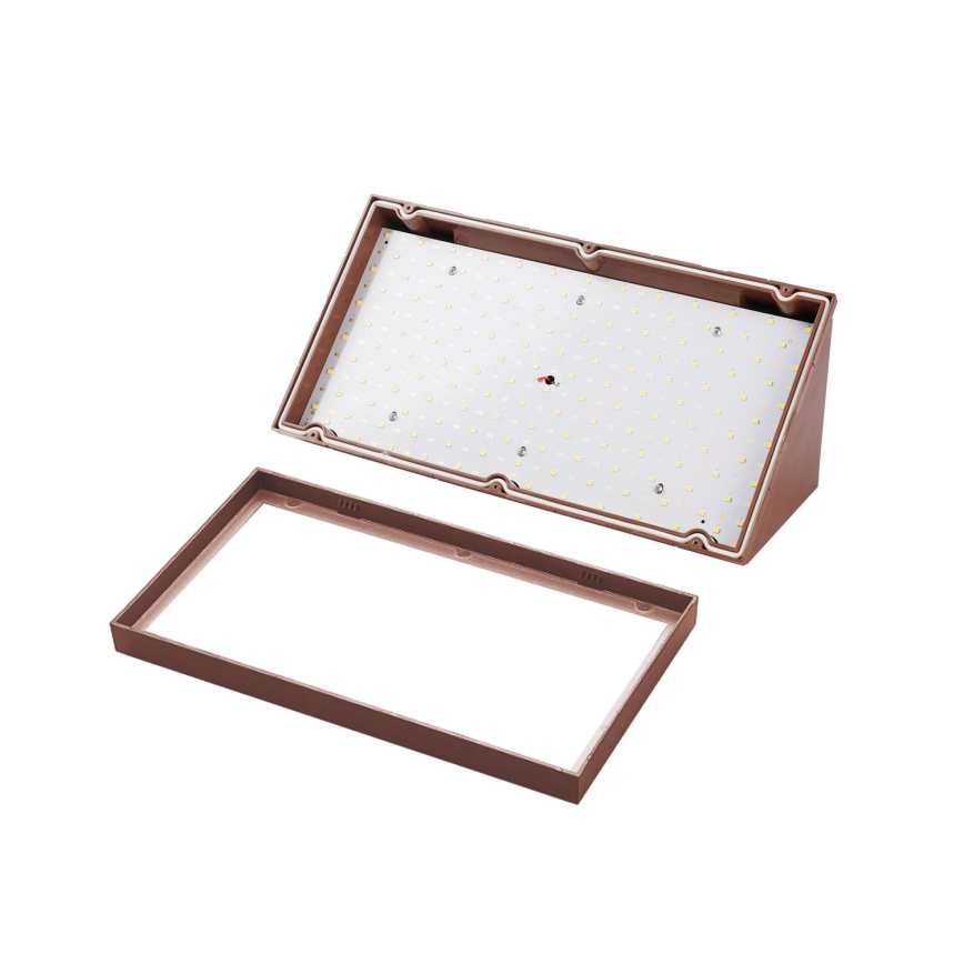 Brilagi - LED āra sienas gaismeklis ar sensoru TRIANGLE LED/20W/230V brūns IP65