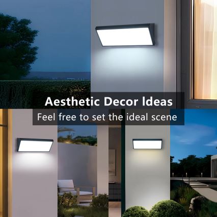 Brilagi - LED āra sienas gaismeklis ar kustības sensoru TRIANGLE LED/42W/230V melns IP65