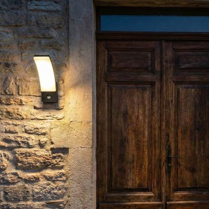 BRILAGI - LED āra sienas gaismeklis ar kustības un krēslas sensoru ARCELO LED/12W/230V IP65 melns