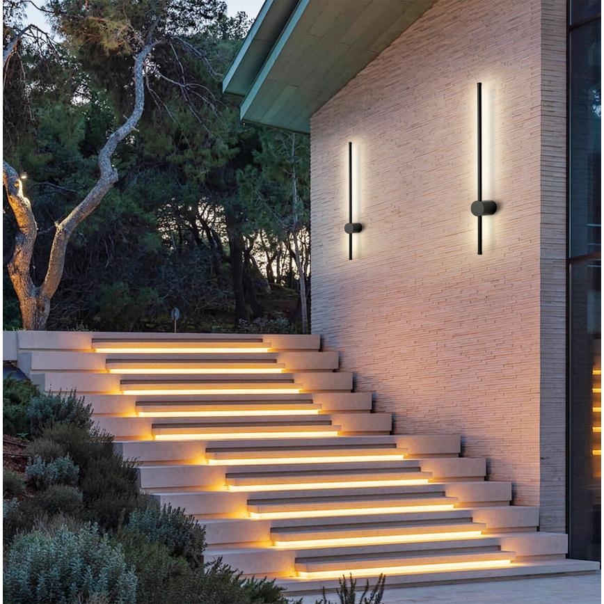 Brilagi - LED āra sienas gaismeklis AURA LED/12W/230V 4000K IP54 65 cm melns