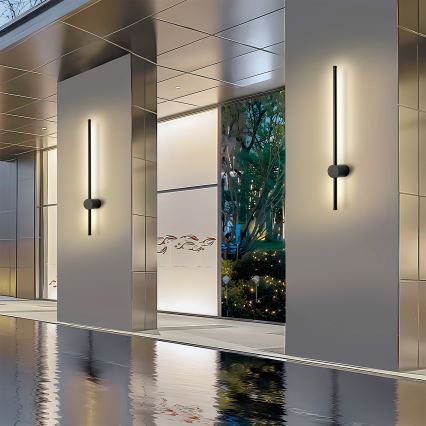 Brilagi - LED āra sienas gaismeklis AURA LED/12W/230V 4000K IP54 65 cm melns