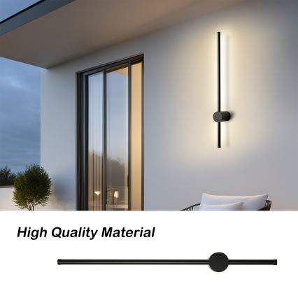 Brilagi - LED āra sienas gaismeklis AURA LED/12W/230V 4000K IP54 65 cm melns