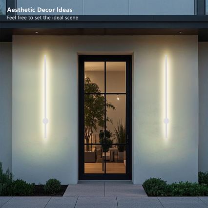 Brilagi - AURA LED āra sienas gaismeklis LED/20W/230V 3000K IP54 97 cm balts CRI 90