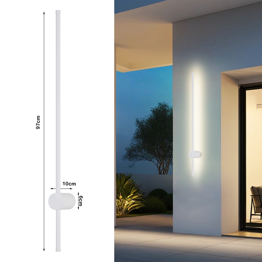 Brilagi - AURA LED āra sienas gaismeklis LED/20W/230V 3000K IP54 97 cm balts CRI 90