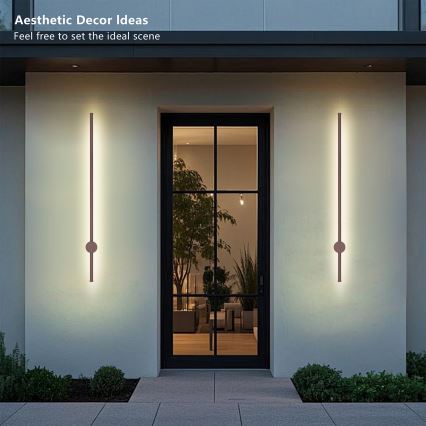 Brilagi - LED āra sienas gaismeklis AURA LED/20W/230V 3000K IP54 97 cm brūns CRI 90