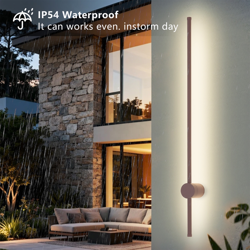 Brilagi - LED āra sienas gaismeklis AURA LED/20W/230V 3000K IP54 97 cm brūns CRI 90