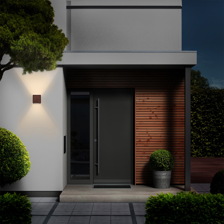 Brilagi - LED āra sienas gaismeklis CUBE LED/6W/230V brūns IP54