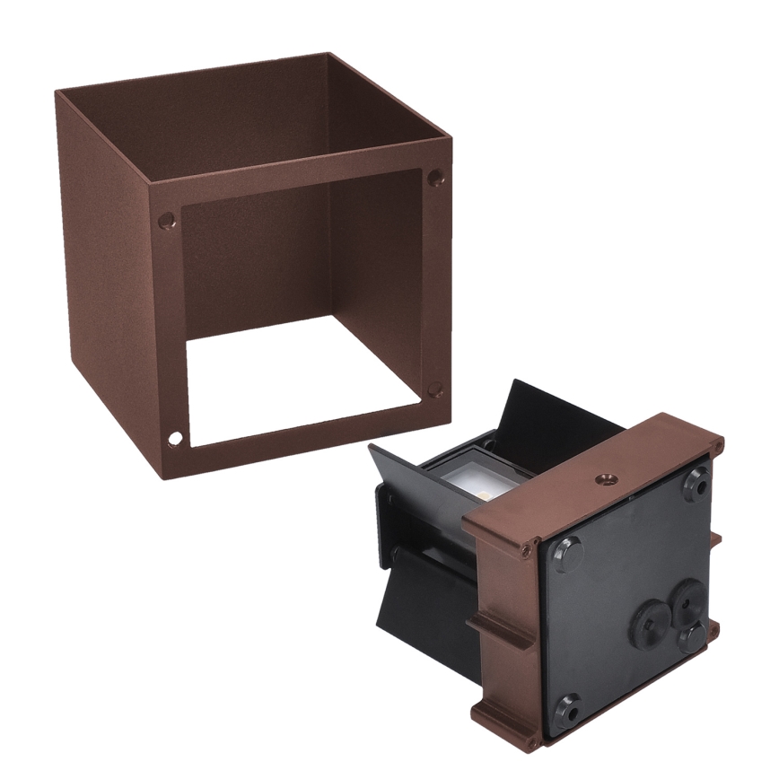 Brilagi - LED āra sienas gaismeklis CUBE LED/6W/230V brūns IP54