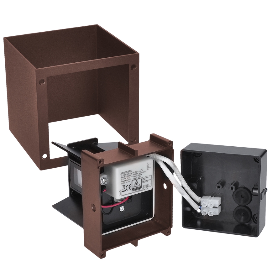 Brilagi - LED āra sienas gaismeklis CUBE LED/6W/230V brūns IP54