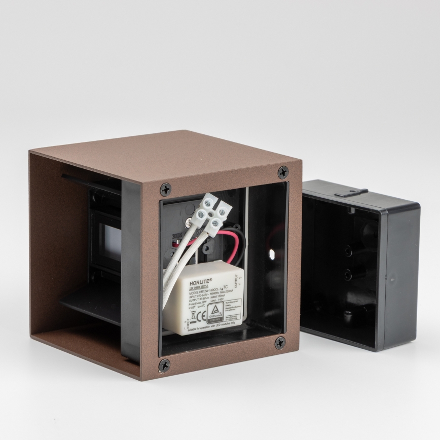 BRILAGI - LED āra sienas gaismeklis CUBE LED/6W/230V brūns IP54