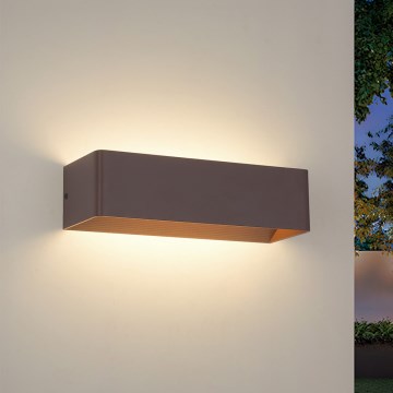 Brilagi - LED āra sienas gaismeklis DONNANI LED/12W/230V 30 cm brūns IP44