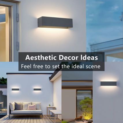 Brilagi - LED āra sienas gaismeklis DONNANI LED/12W/230V antracīts IP44