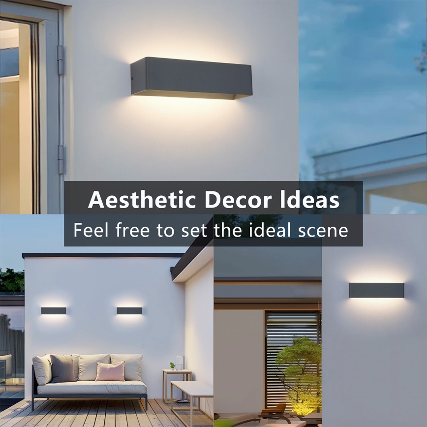 Brilagi - LED āra sienas gaismeklis DONNANI LED/12W/230V antracīts IP44