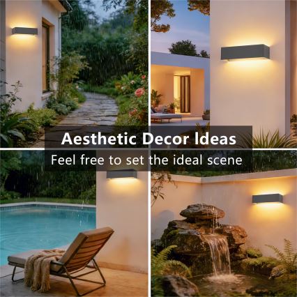 Brilagi - LED āra sienas gaismeklis DONNANI LED/12W/230V antracīts IP44