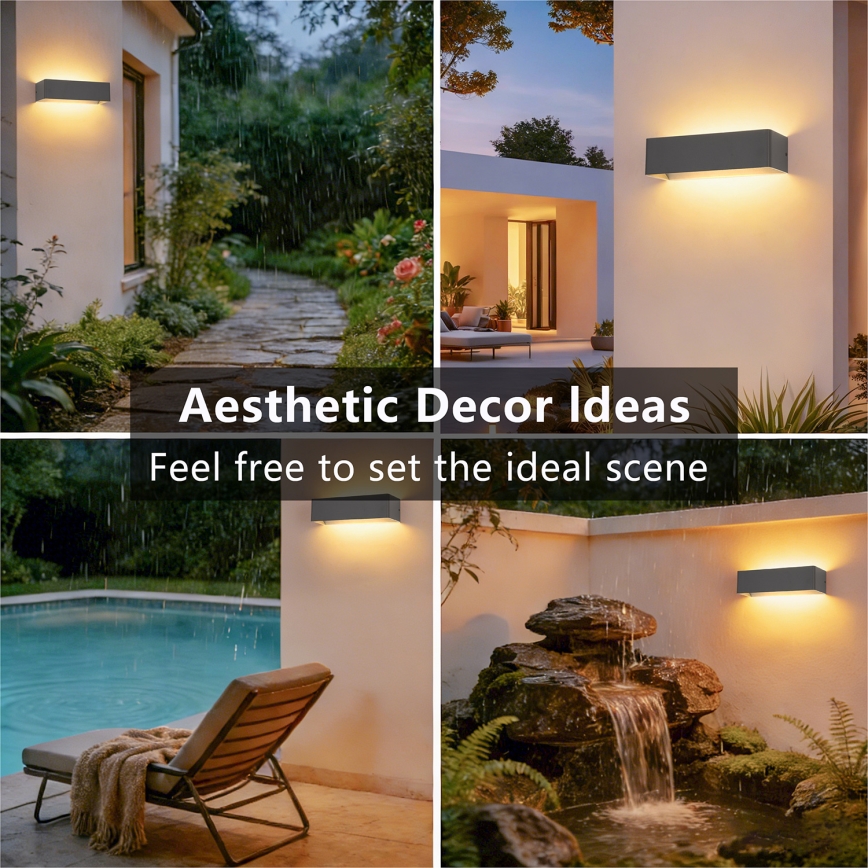 Brilagi - LED āra sienas gaismeklis DONNANI LED/12W/230V antracīts IP44