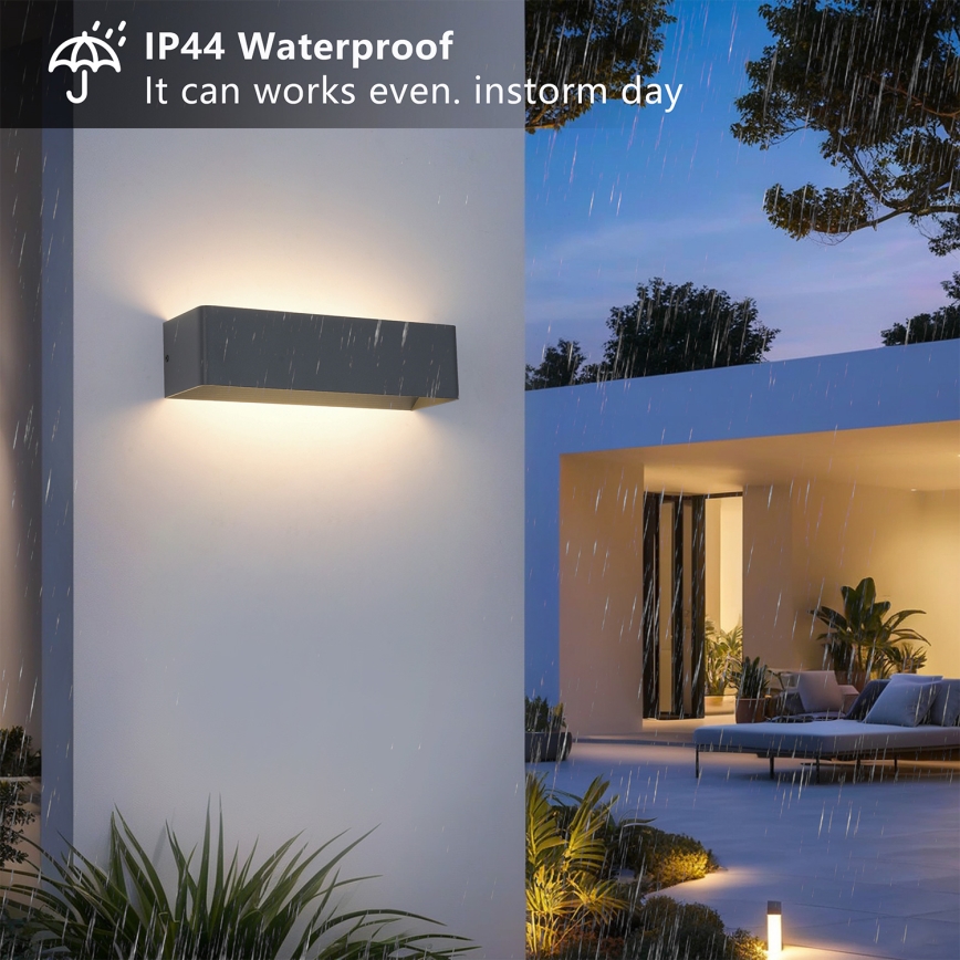 Brilagi - LED āra sienas gaismeklis DONNANI LED/12W/230V antracīts IP44