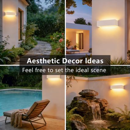 Brilagi - LED āra sienas gaismeklis DONNANI LED/12W/230V balts IP44