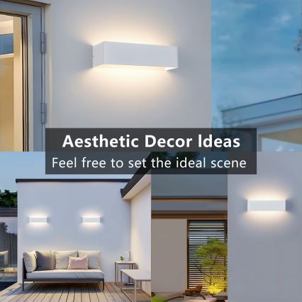 Brilagi - LED āra sienas gaismeklis DONNANI LED/12W/230V balts IP44