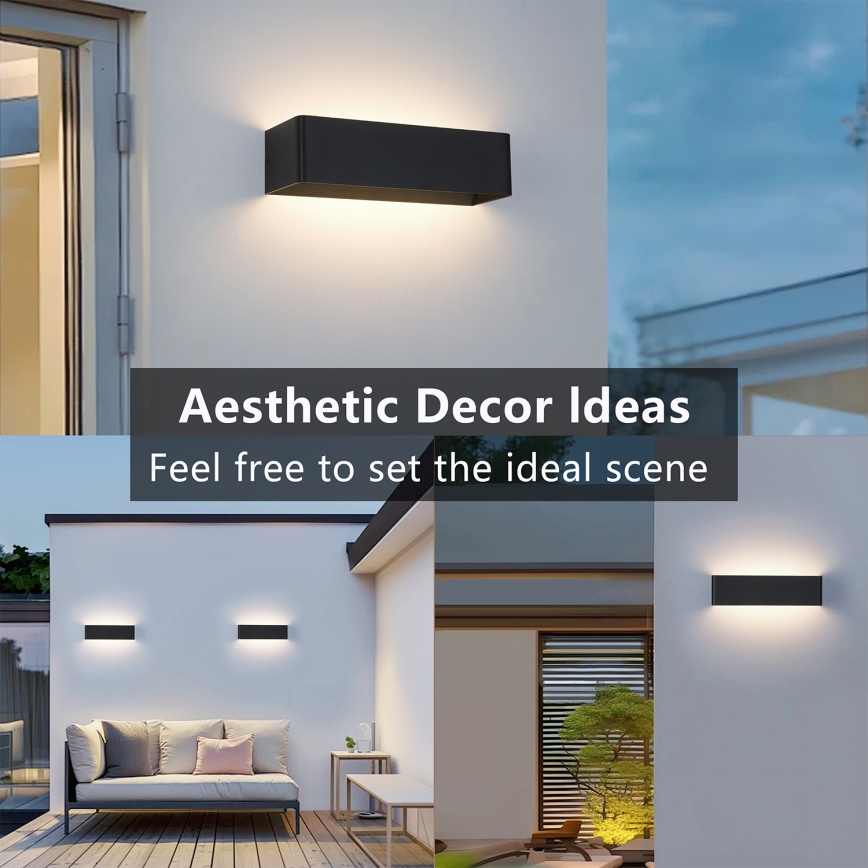 Brilagi - LED āra sienas gaismeklis DONNANI LED/12W/230V melns IP44