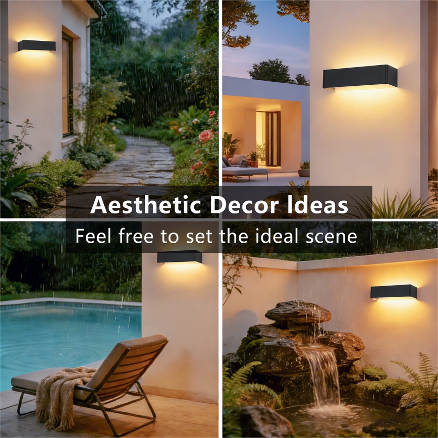 Brilagi - LED āra sienas gaismeklis DONNANI LED/12W/230V melns IP44