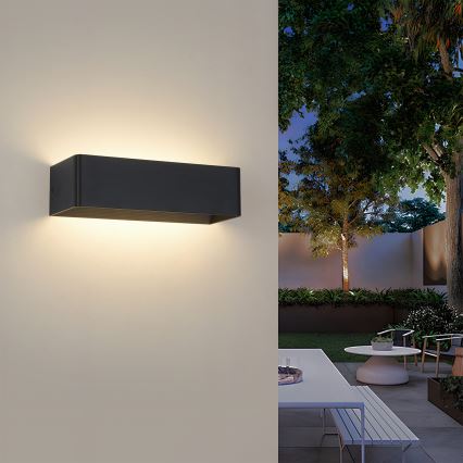 Brilagi - LED āra sienas gaismeklis DONNANI LED/12W/230V melns IP44