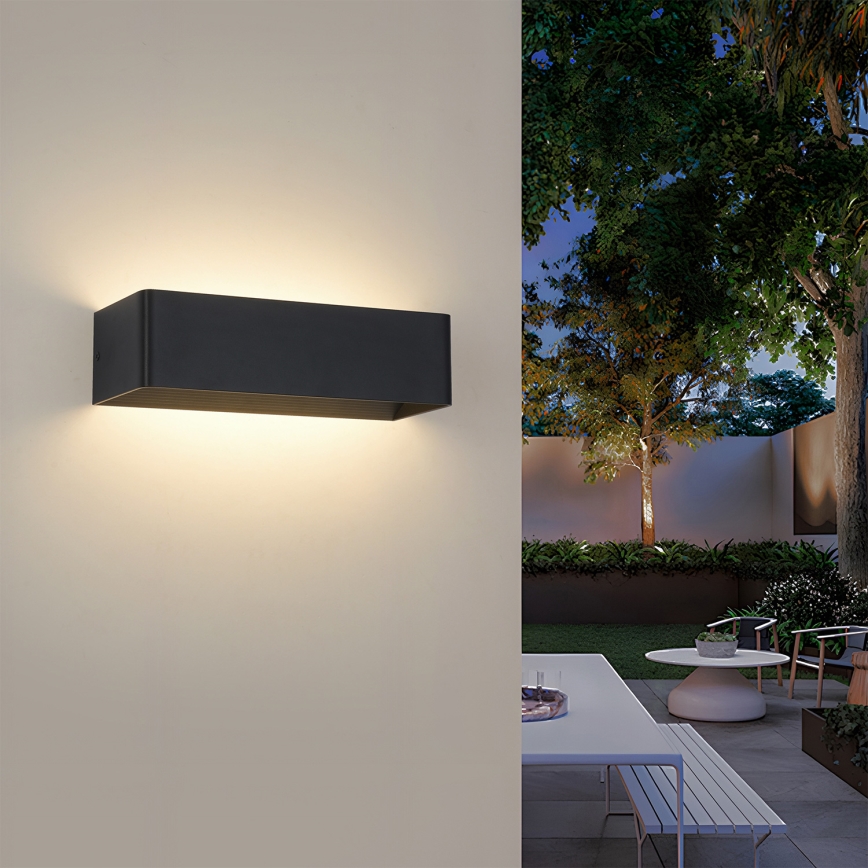 Brilagi - LED āra sienas gaismeklis DONNANI LED/12W/230V melns IP44