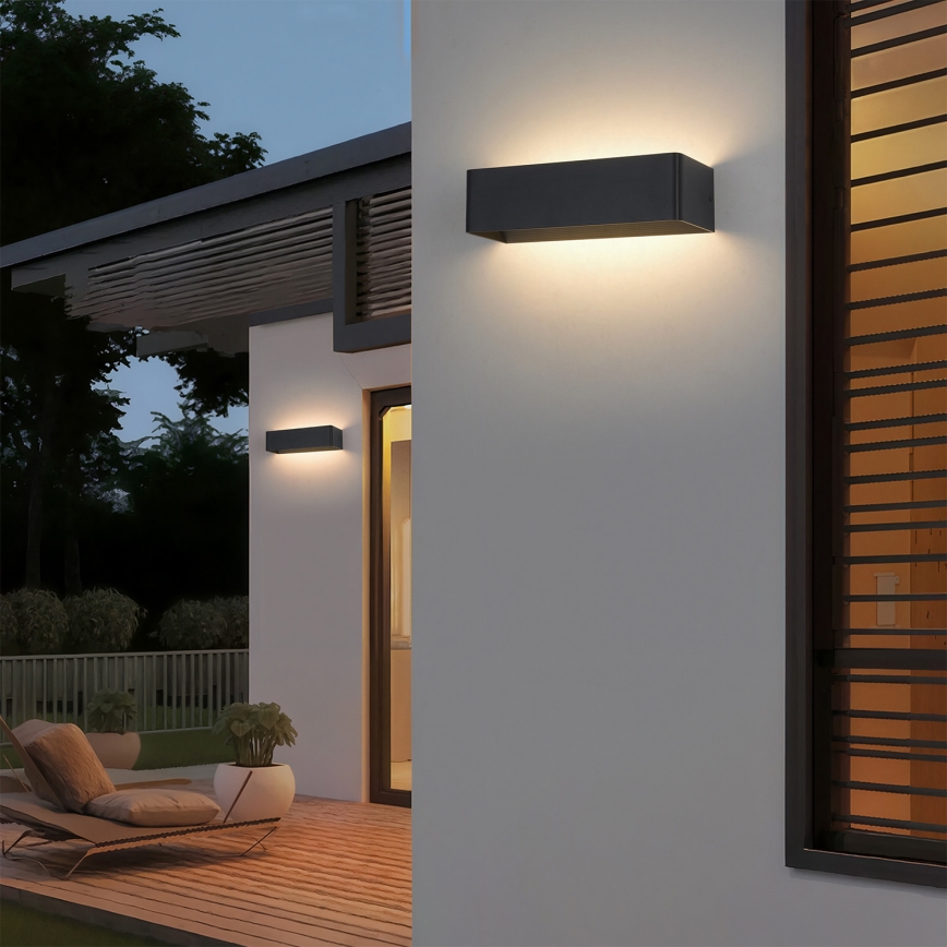Brilagi - LED āra sienas gaismeklis DONNANI LED/12W/230V melns IP44