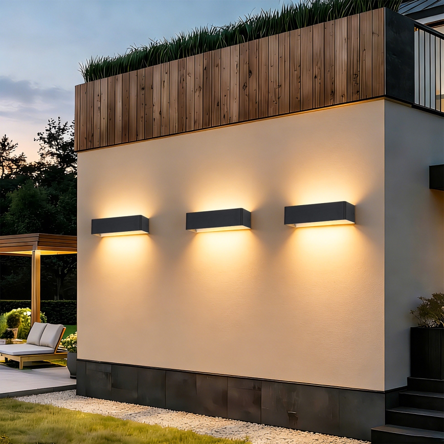 Brilagi - LED āra sienas gaismeklis DONNANI LED/12W/230V melns IP44