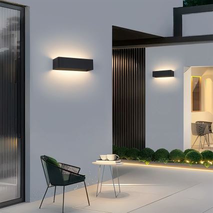 Brilagi - LED āra sienas gaismeklis DONNANI LED/12W/230V melns IP44