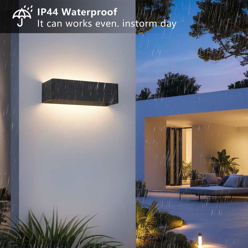 Brilagi - LED āra sienas gaismeklis DONNANI LED/12W/230V melns IP44